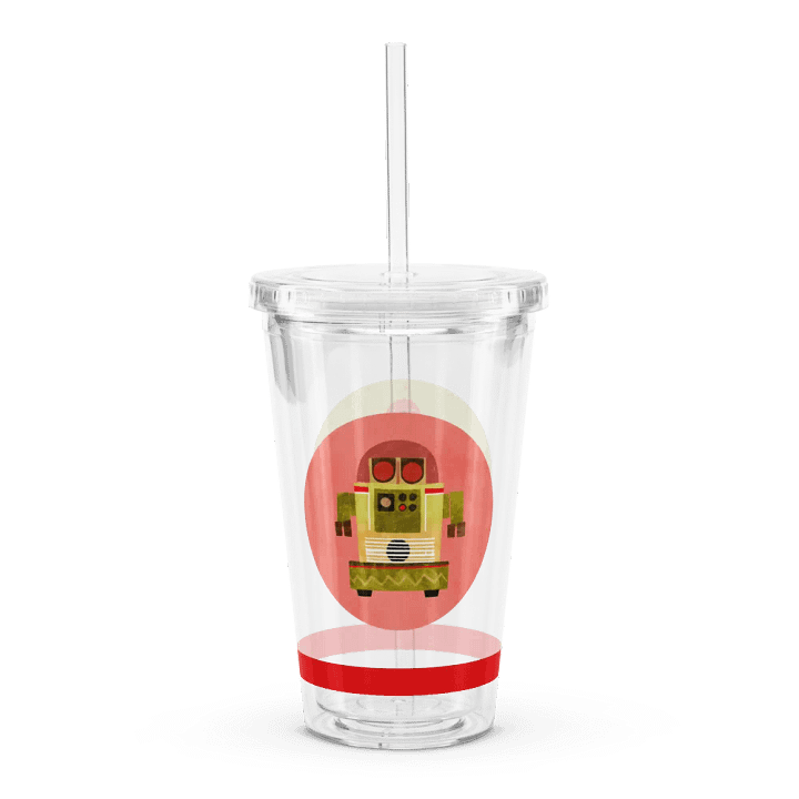 Atomic Robot Party - Clear Plastic Tumbler 02 product image (1)