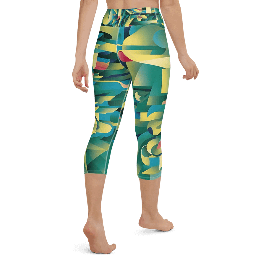 Abstract Lithographic Pattern Design Yoga Capri Legging - V8 product image (1)