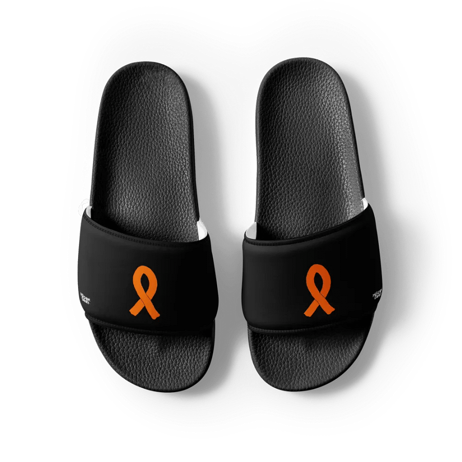 White HApex Gear White Logo Cancer Awareness Orange Ribbon. Black Women's Slides product image (5)