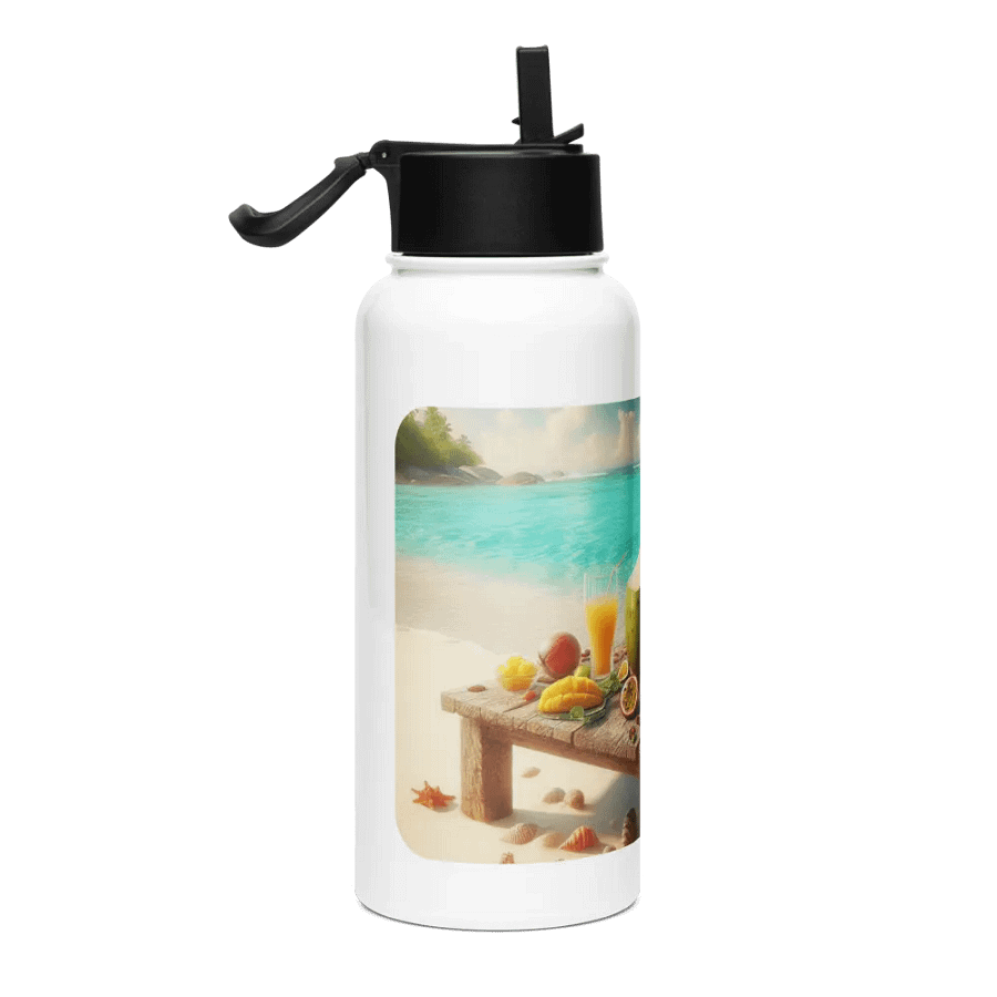 Tropical Paradise Stainless Steel Water Bottle | AI Design product image (4)