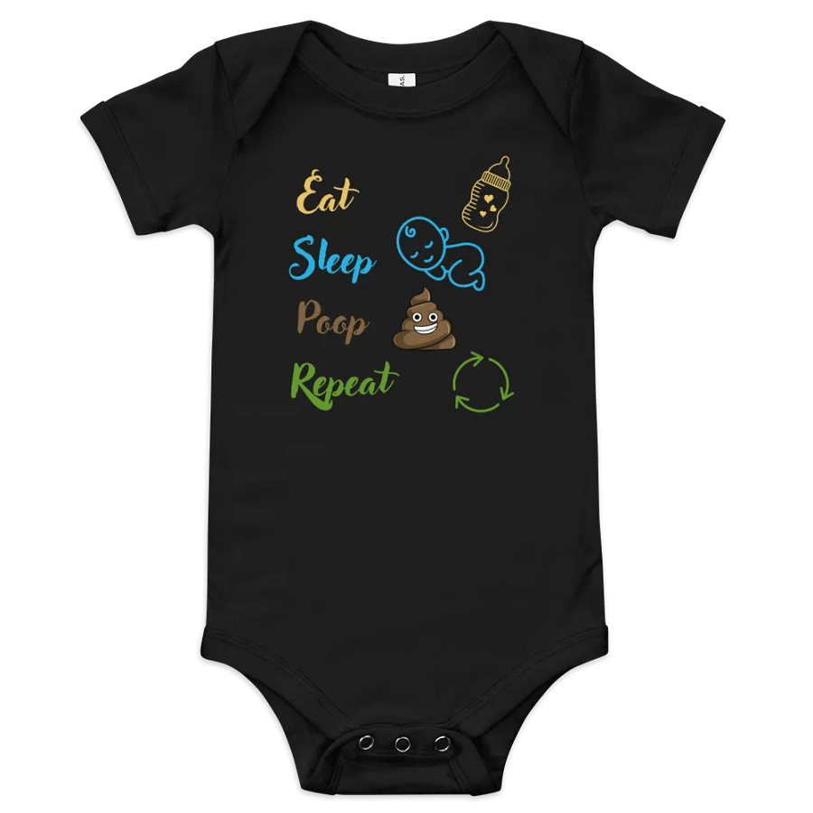 Eat Sleep Poop Repeat Color Baby Onesie product image (1)