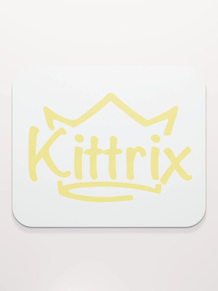 White & Gold Kittrix Mouse Pad product image (2)