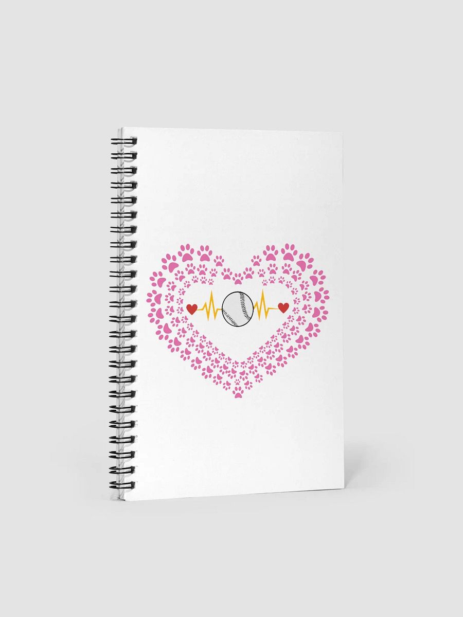 Heart Paw Print Baseball of the Game Spiral Notebook product image (1)