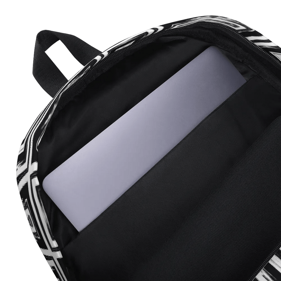 Abstract Monochrome Repeating Pattern Back Pack product image (10)