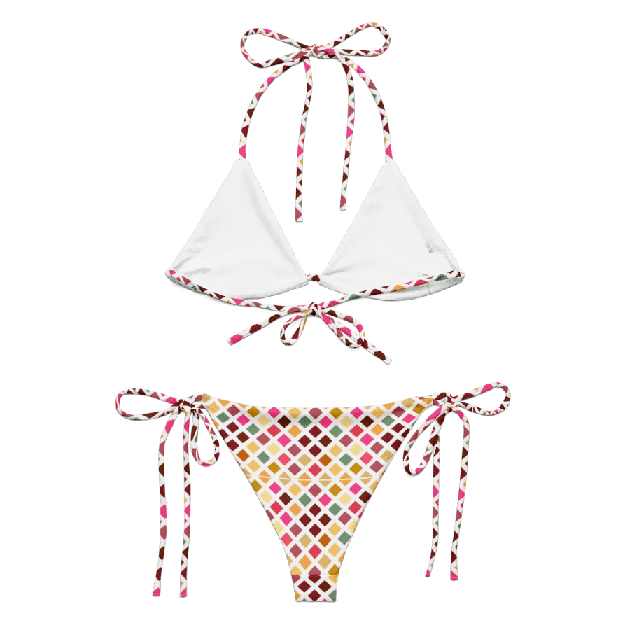 Colorful Square Pattern Design String Bikini - v4 product image (5)