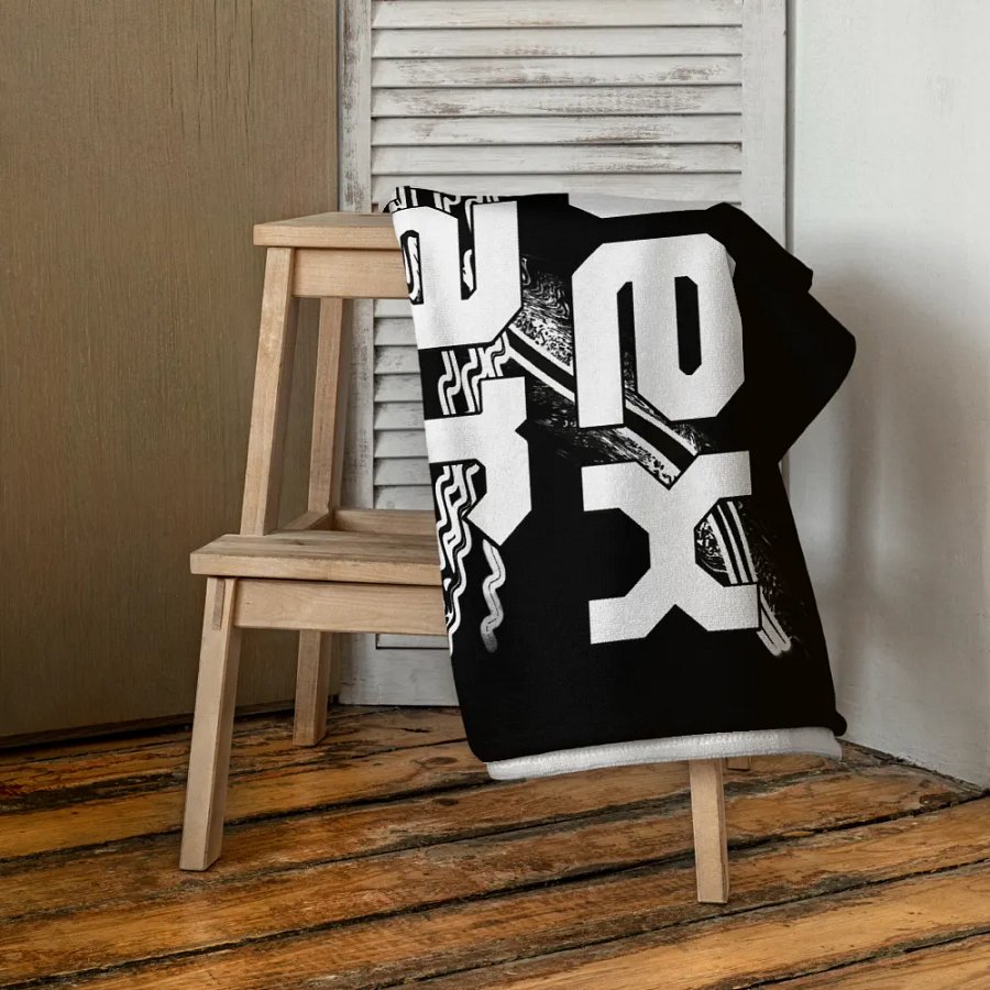 White HApex Gear Black Logo - Black Sublimated Towel product image (4)