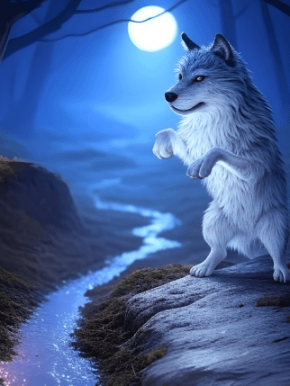 Moonlit Wolf Die-Cut Magnets product image (1)