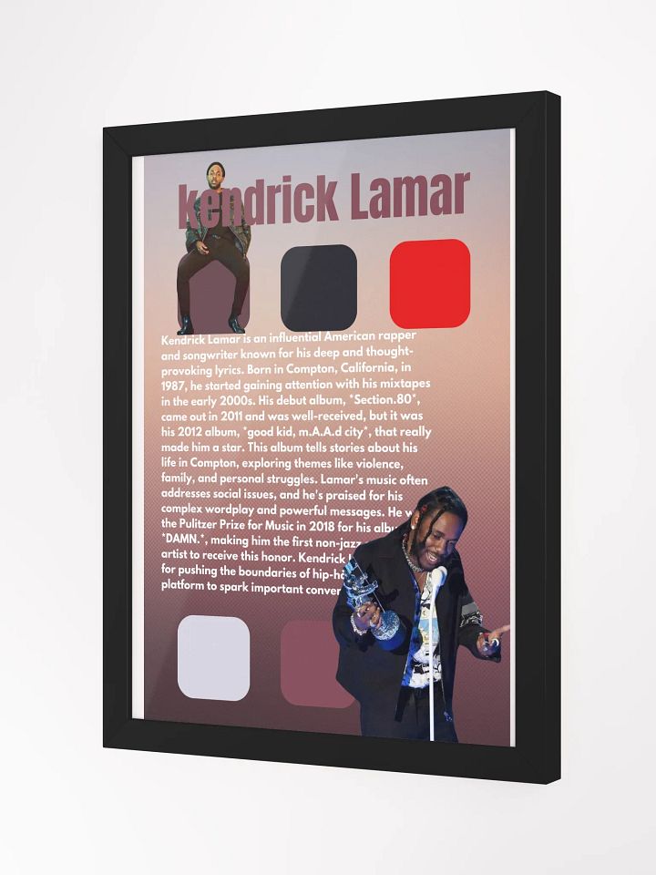 (12x16in) Kendrick Lamar: Framed Matte Poster product image (2)