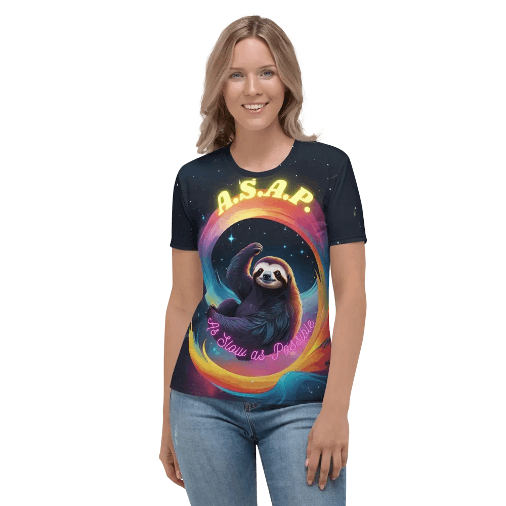 Sloth ASAP As Slow as Possible All Over Print T-shirt product image (2)