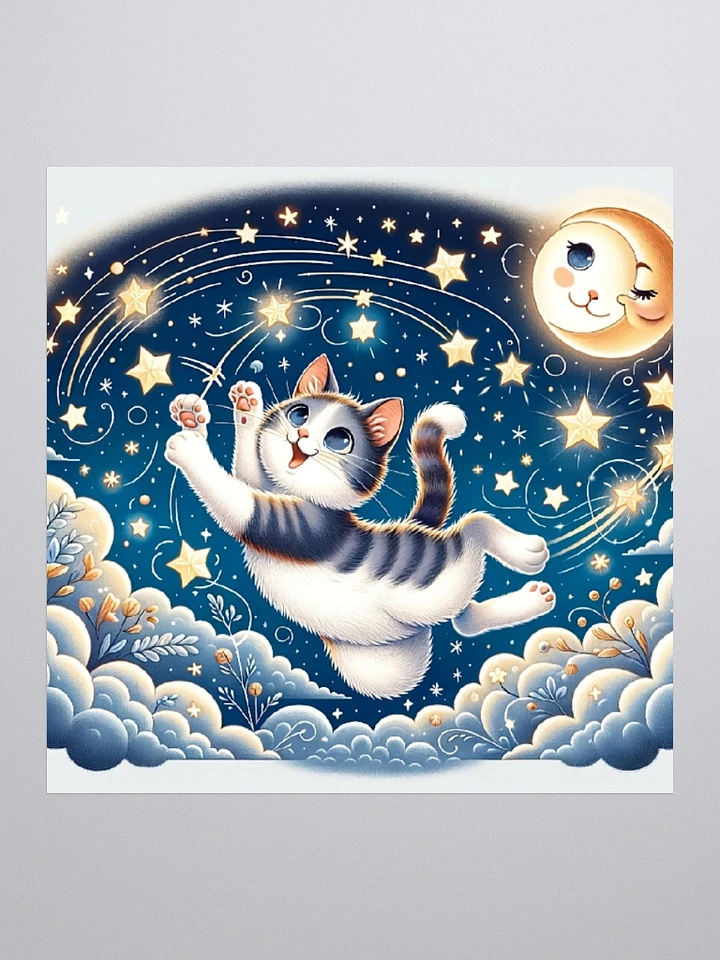 Kiss Cut Stickers: Moon and Stars Cat product image (2)