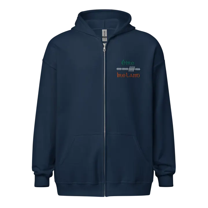 Ireland/Éire Orthodox Style Ogham embroidered Zip Hoodie product image (13)