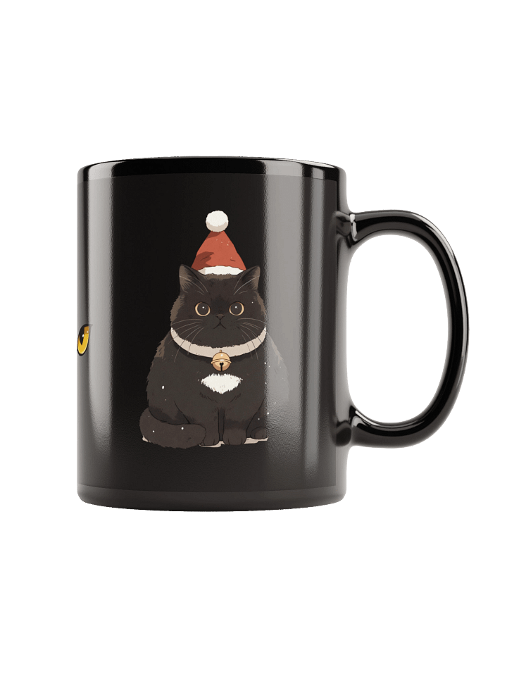 Merry Cat-mas Black Glossy Mug product image (1)