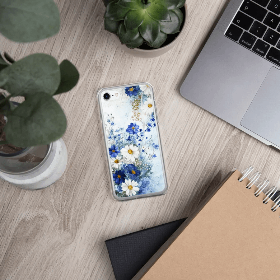 Elegant Blue Floral iPhone Case – Delicate Watercolor Design product image (331)
