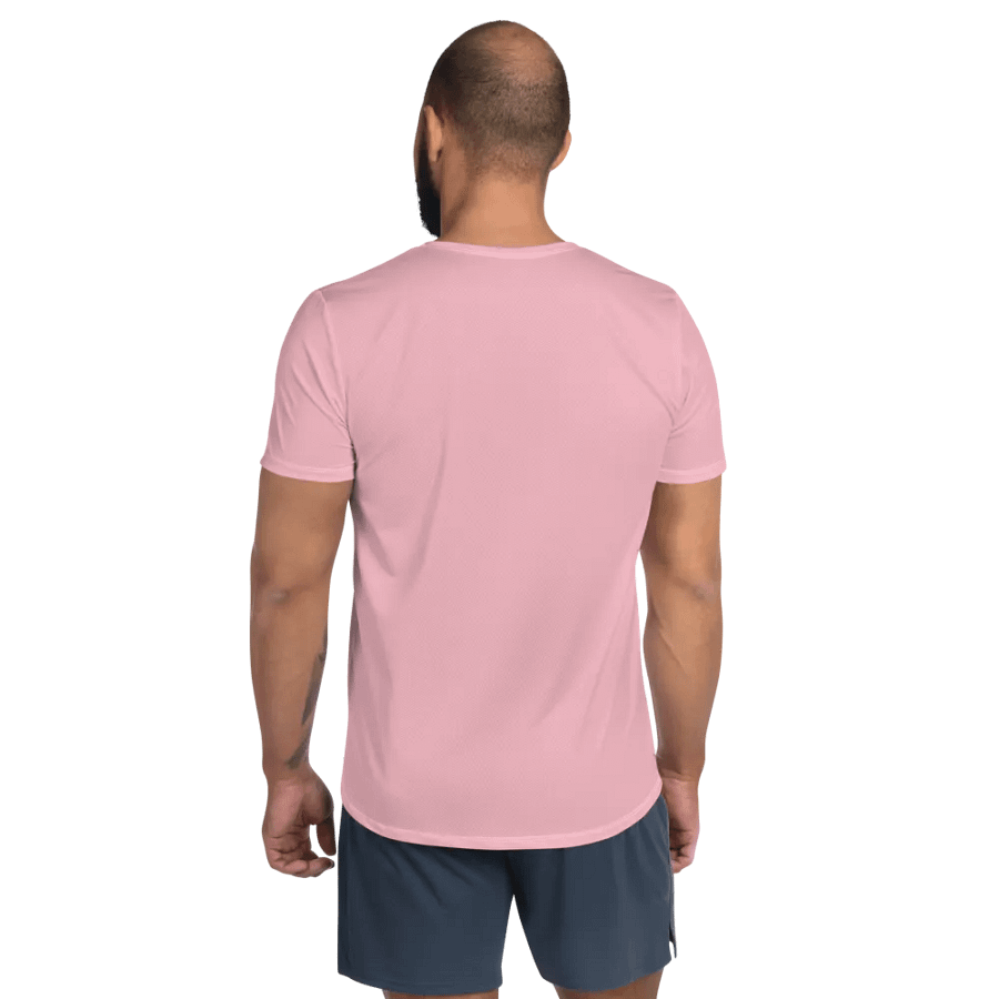 Plain Color Pink Athletic T-Shirt product image (2)