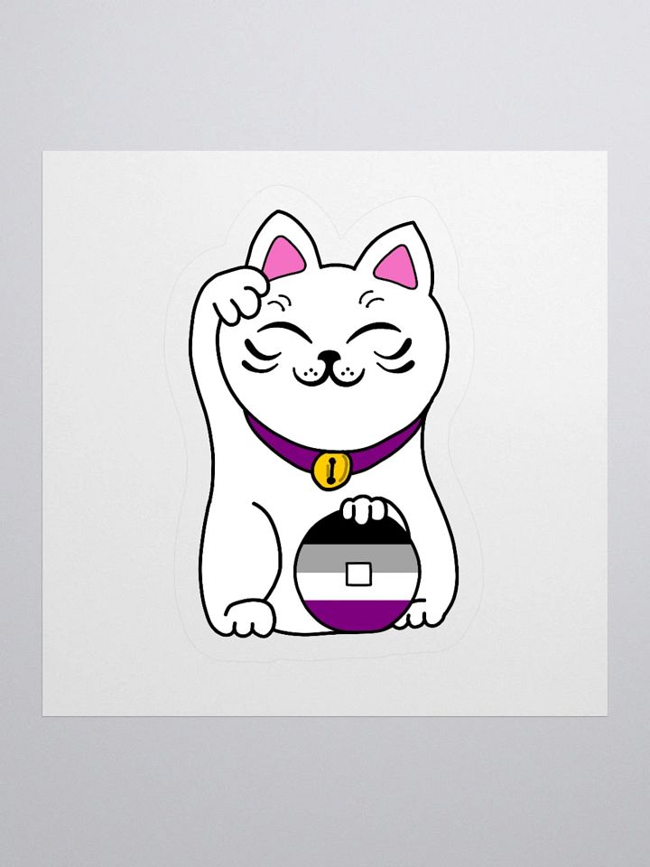 Maneki neko asexual pride sticker product image (1)