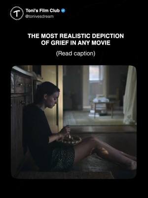 In A Ghost Story (2017), Rooney Mara eats a pie for 4 minutes and 24 seconds and it’s one of the most realistic depictions of grief ever put on film. No dialogue. No music. Just a woman, alone in her kitchen, trying to fill the silence left behind. David Lowery’s camera doesn’t flinch; it lingers as she eats, cries, and keeps eating. The scene is almost unbearable to watch, because grief is unbearable. It’s not about the pie; it’s about the quiet, numbing ritual of doing something when your world has stopped. Raw, mundane, and devastatingly human. 🍿 Follow for daily movie moments, fun facts, and all things film. - #mustwatchmovies #Cinephile #FilmHistory #filmlover #moviebuff #classicmovies