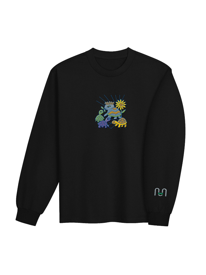 Turtle Crown & Sunflower Rays – Winter Bloom Edition - Long Sleeve Shirt - Embroidered product image (12)