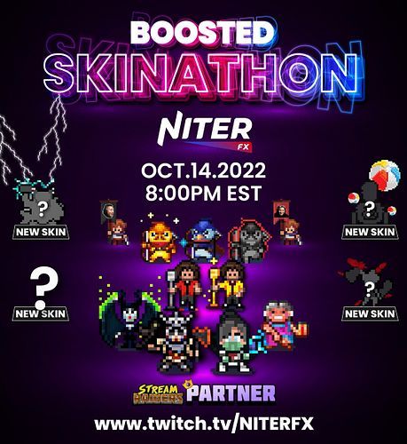 Mi primer BOOSTED SKINATHON de #StreamRaiders será este próximo Viernes 14 de Octubre 2022 a las 5:00PM EST. Tendremos de 3 a...