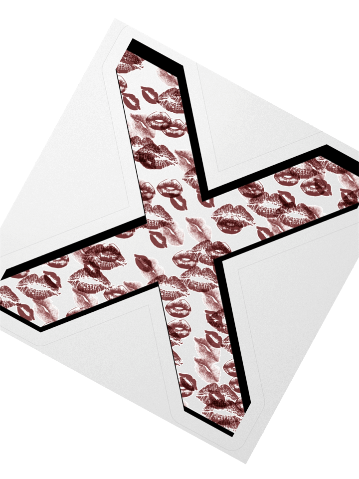 White X Burgundy Lipstick Kisses | Kiss-cut Sticker product image (2)