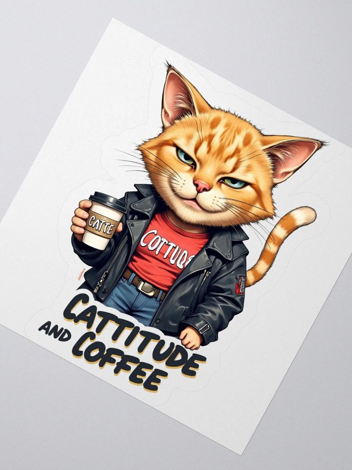 Cattitude and Coffee Kiss Cut Stickers product image (6)