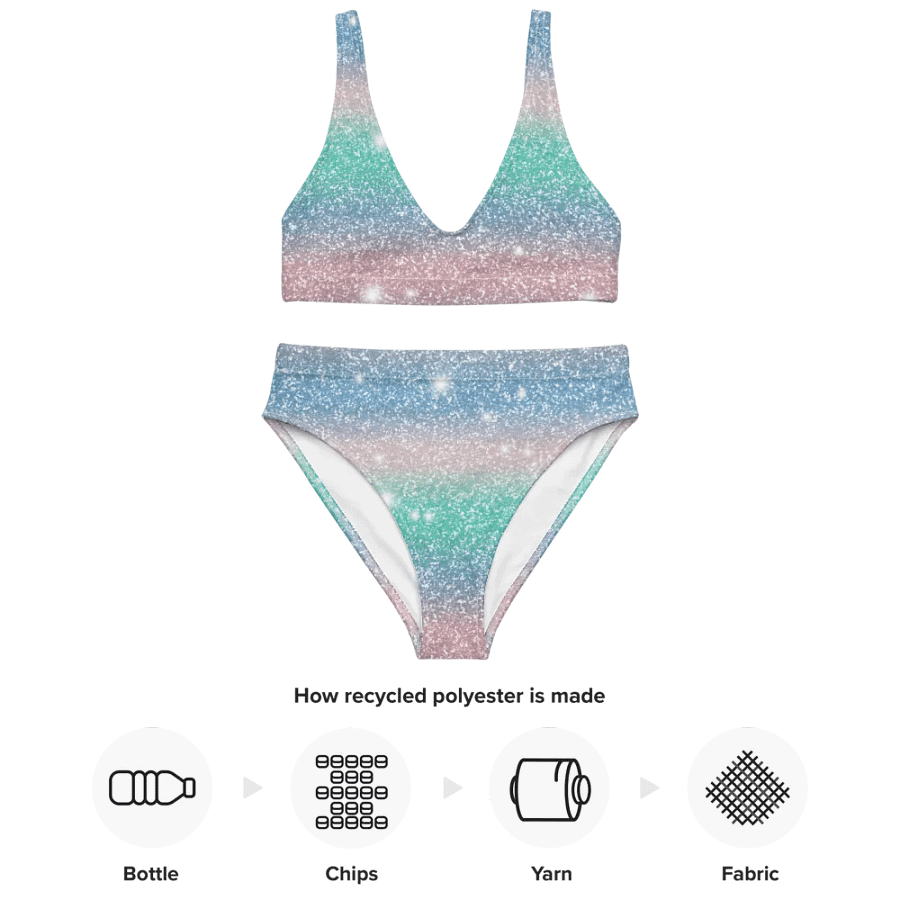 Glitter Unicorn Texture Design High Waisted Bikini (5) product image (4)