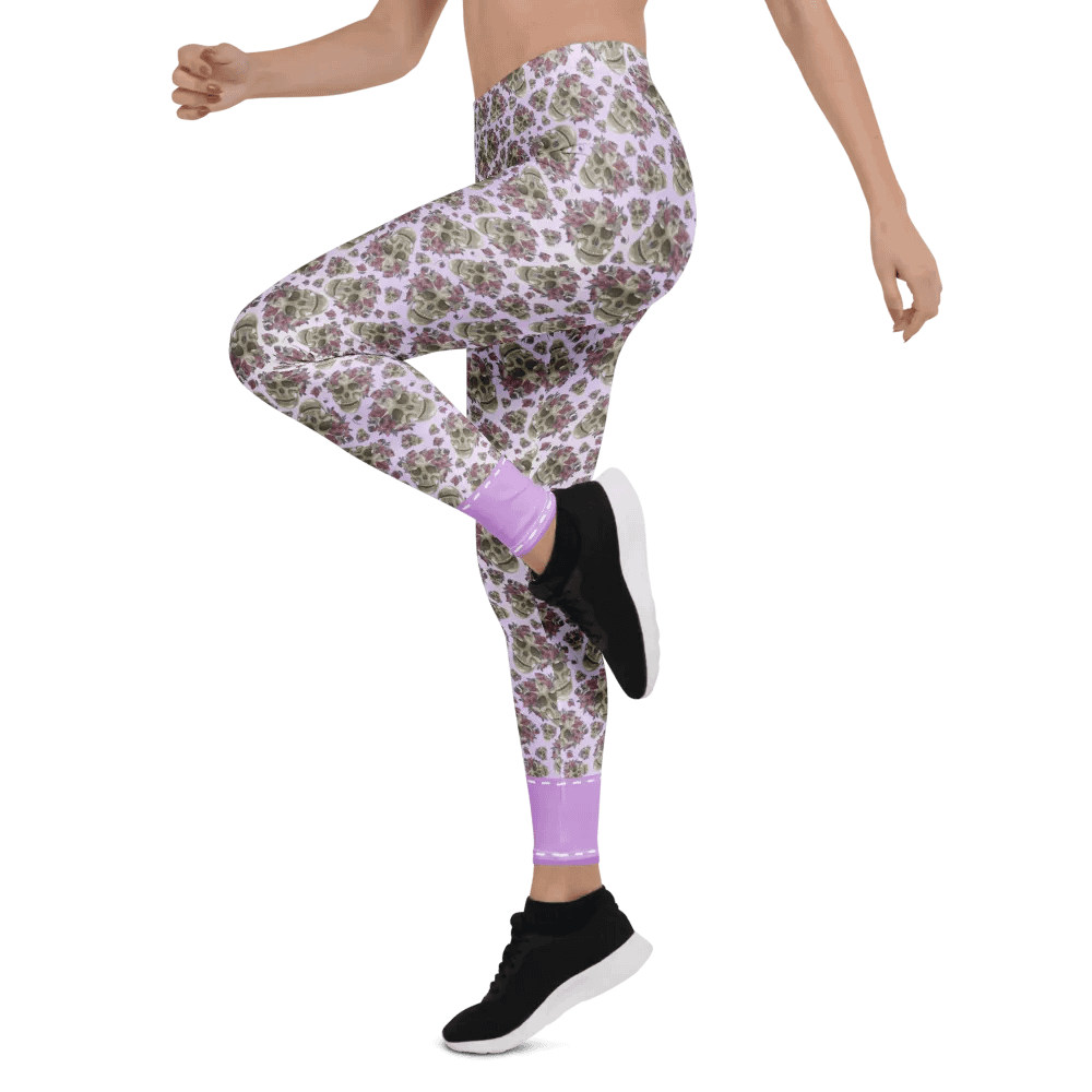 Smoky Lilac Skull & Rose Leggings product image (5)