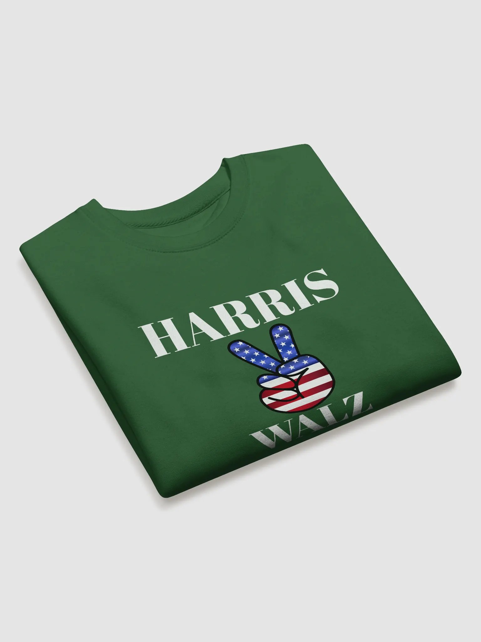 Harris Walz Victory Peace Sign in white product image (19)