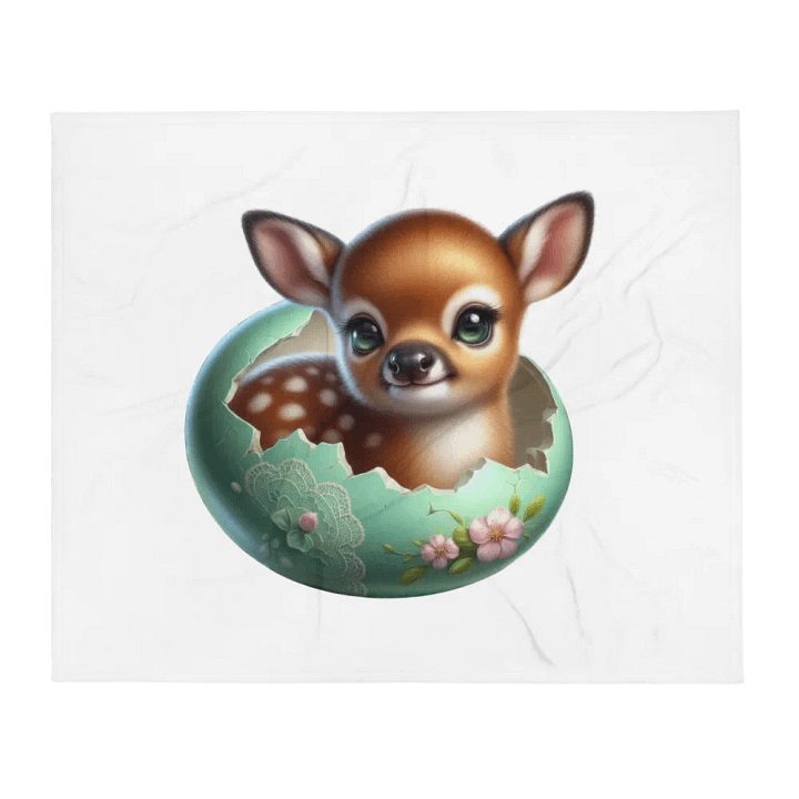 Deer Easter Egg - Throw Blanket product image (1)