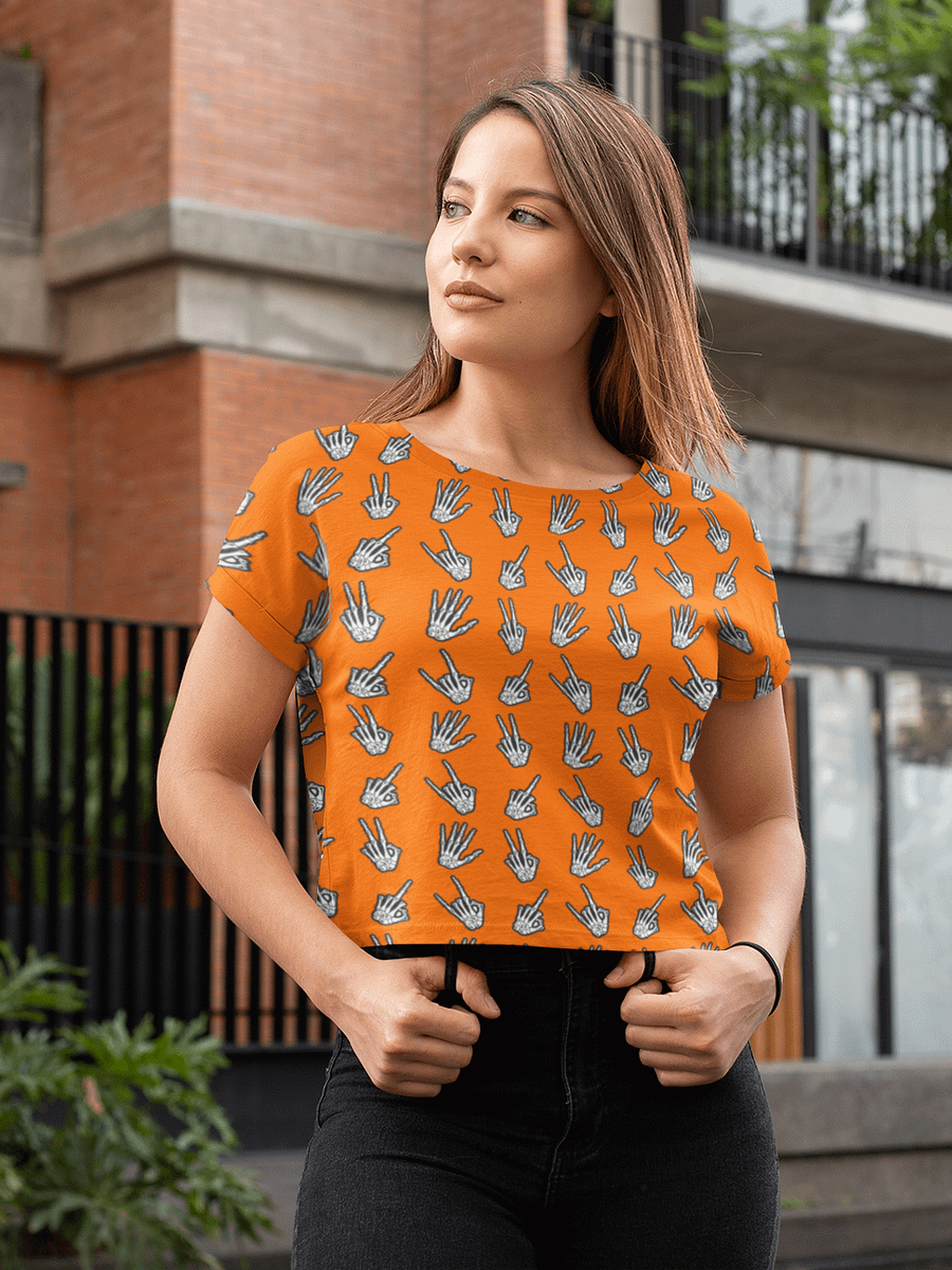 Bone Zone pattern crop tee product image (1)