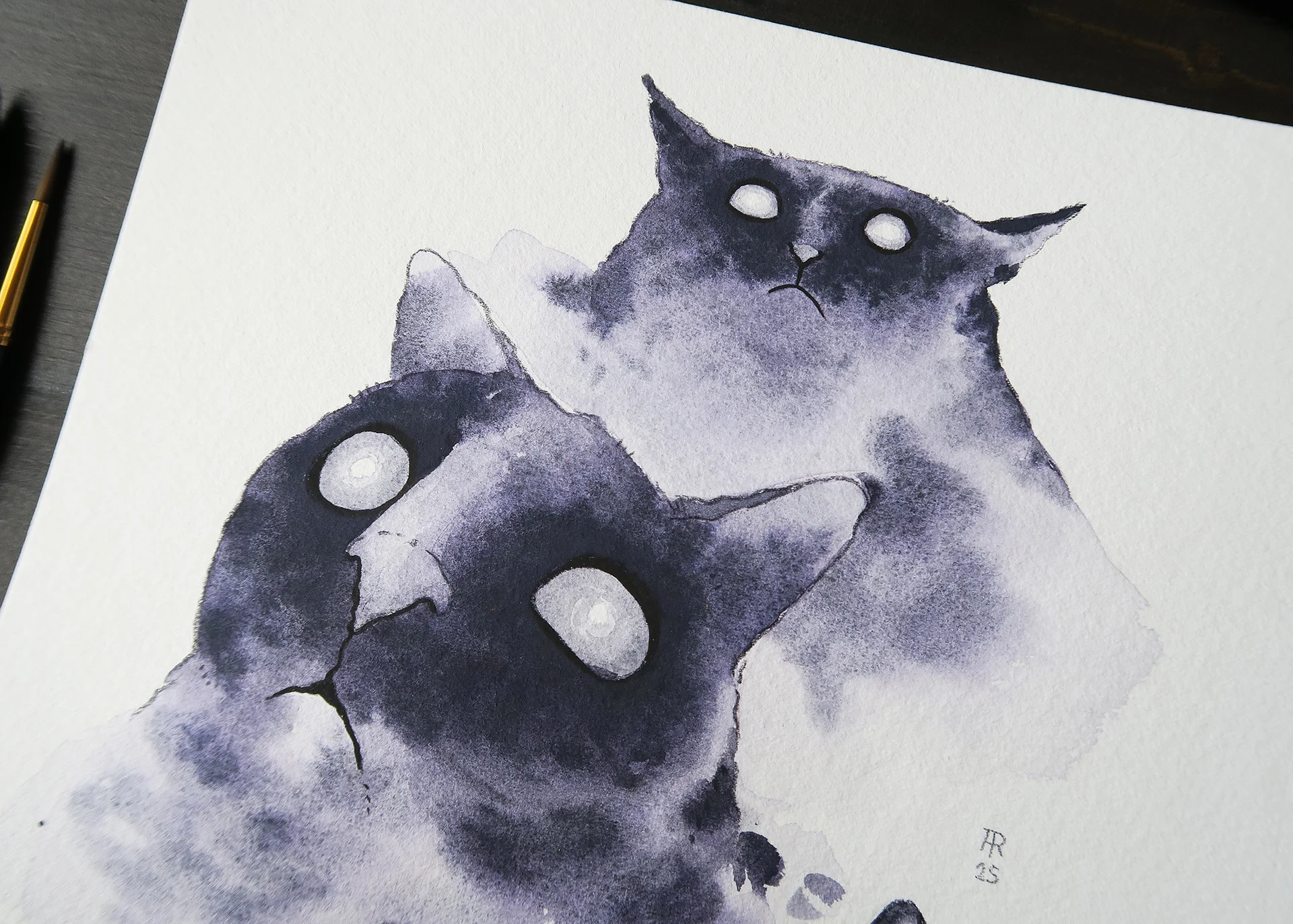 original painting : ghostly cats product image (3)