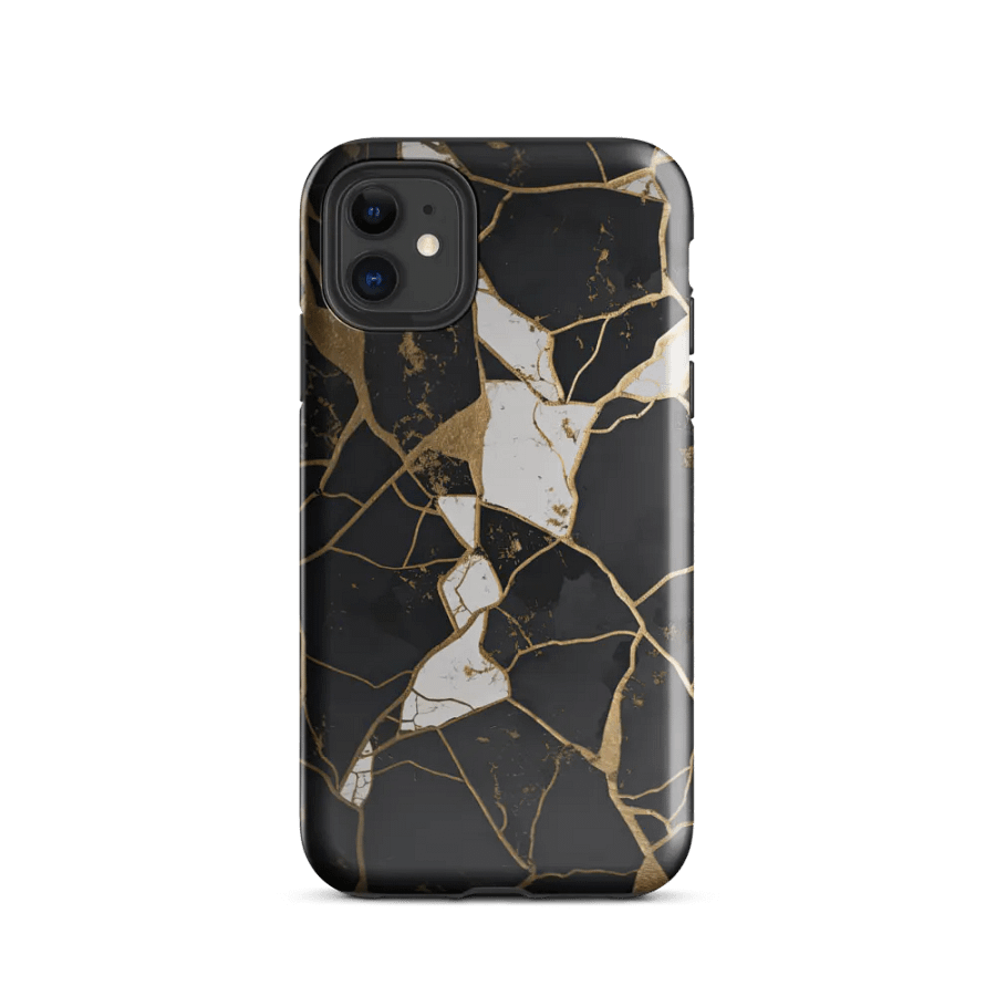 Black, White & Gold Kintsugi Tough iPhone Case product image (47)