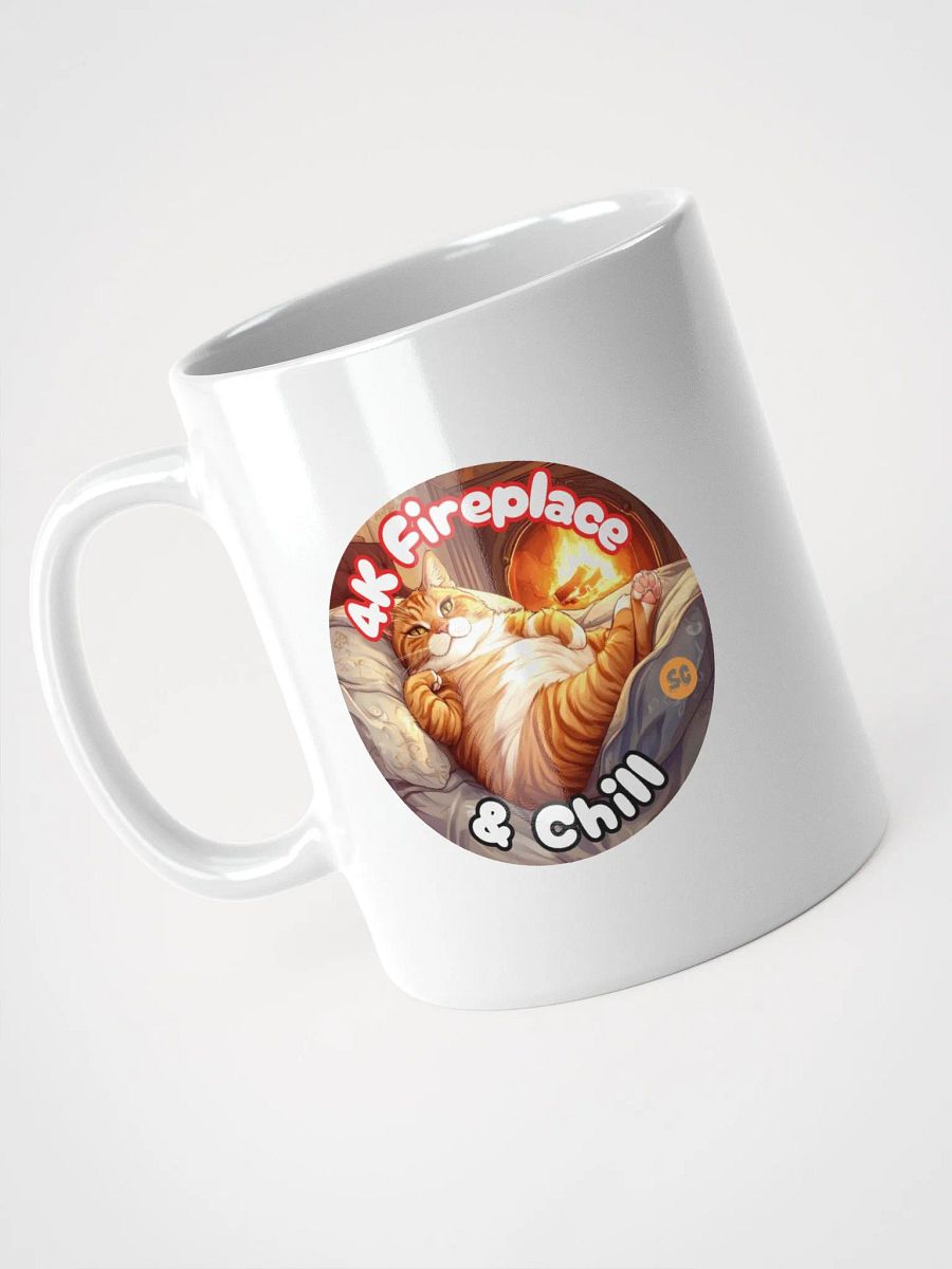 Cozy Cat - 4K Fireplace & Chill | White Glossy Mug product image (8)