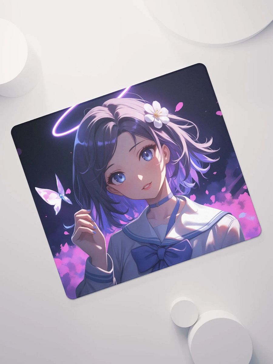 Cute Anime girl with a butterfly gaming mouse pad product image (7)