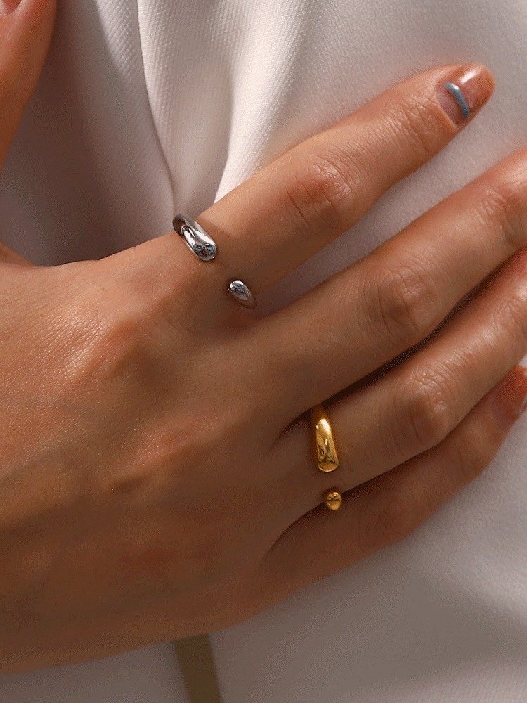 Minimalist Open Curve Rings | Gold & Silver Tone product image (3)