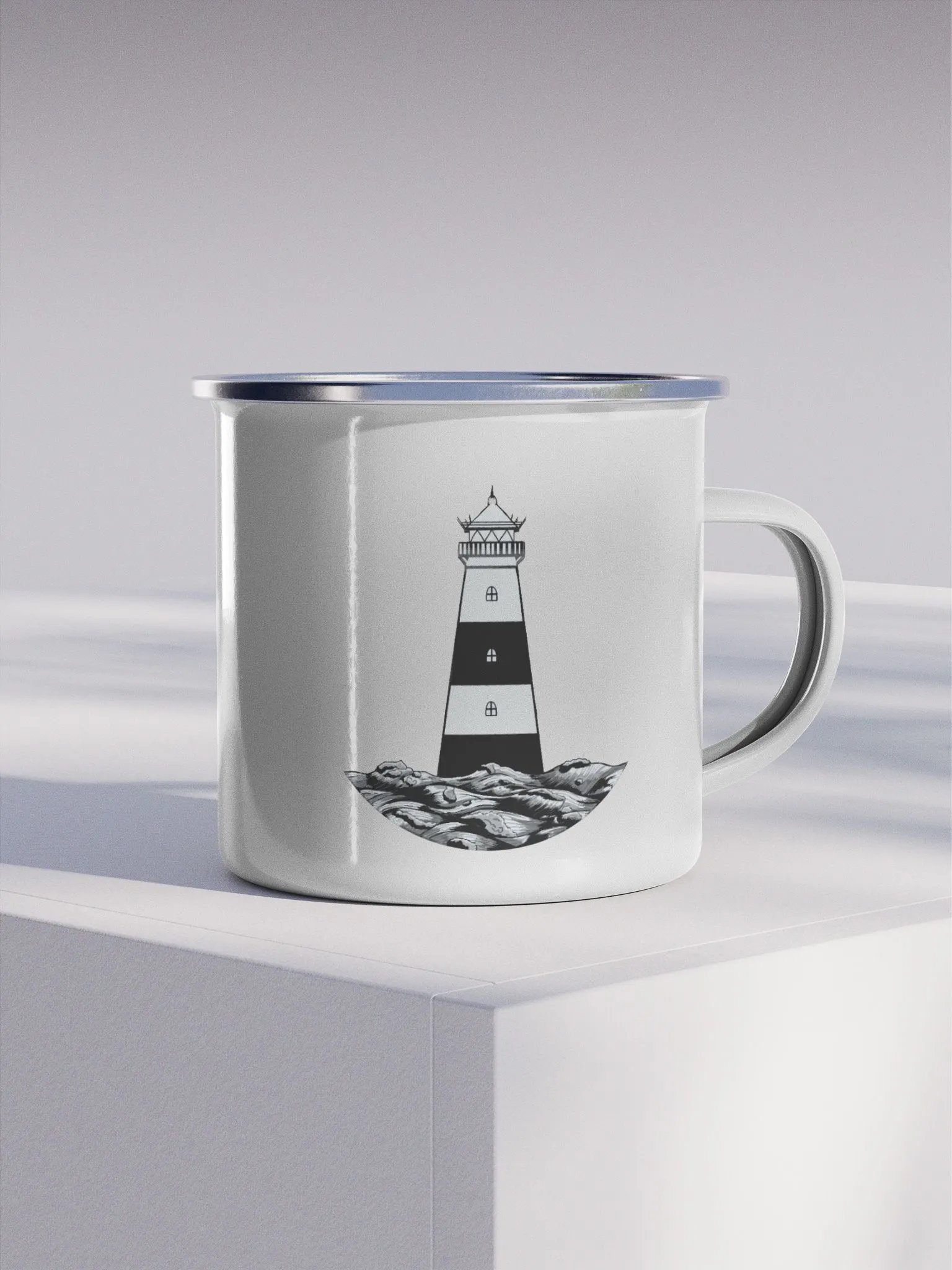 Silhouette & Lighthouse Enamel Mug product image (4)