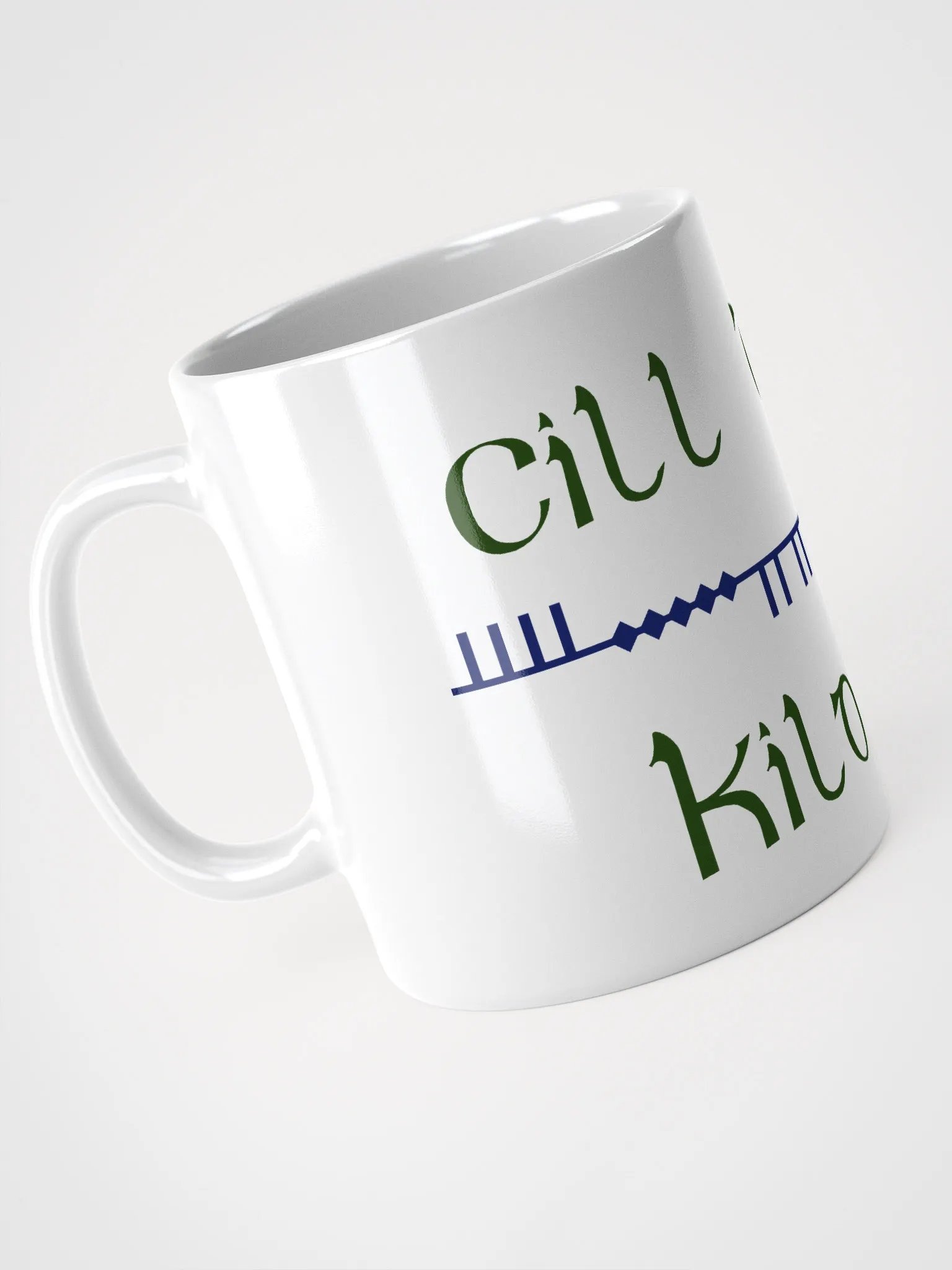 Cill Dara/Kildare Celtic Scholastic style Ogham Script White Glossy Mug product image (3)