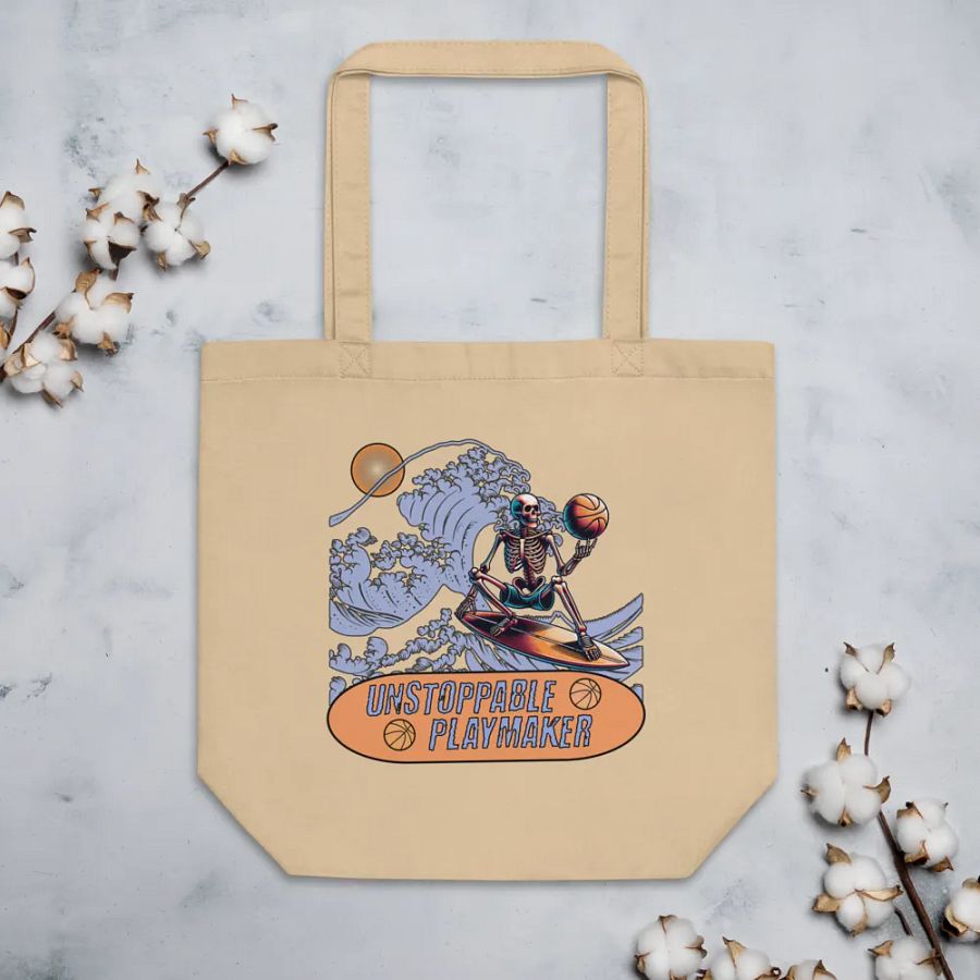 Unstoppable Playmaker Skeleton Basketball Tote Bag product image (4)