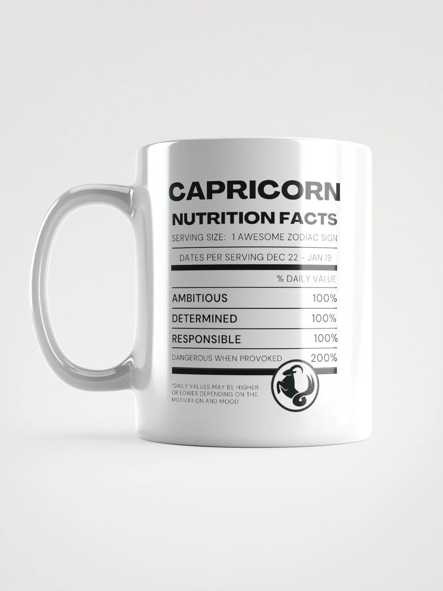 Capricorn Nutrition Facts Mug product image (7)
