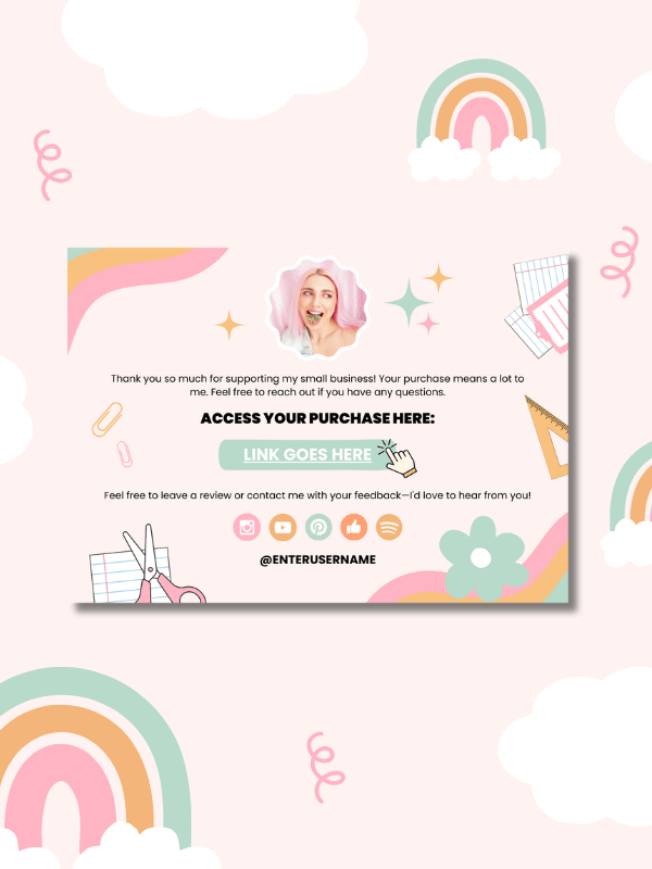 Whimsical MRR/PLR Thank You Cards product image (3)