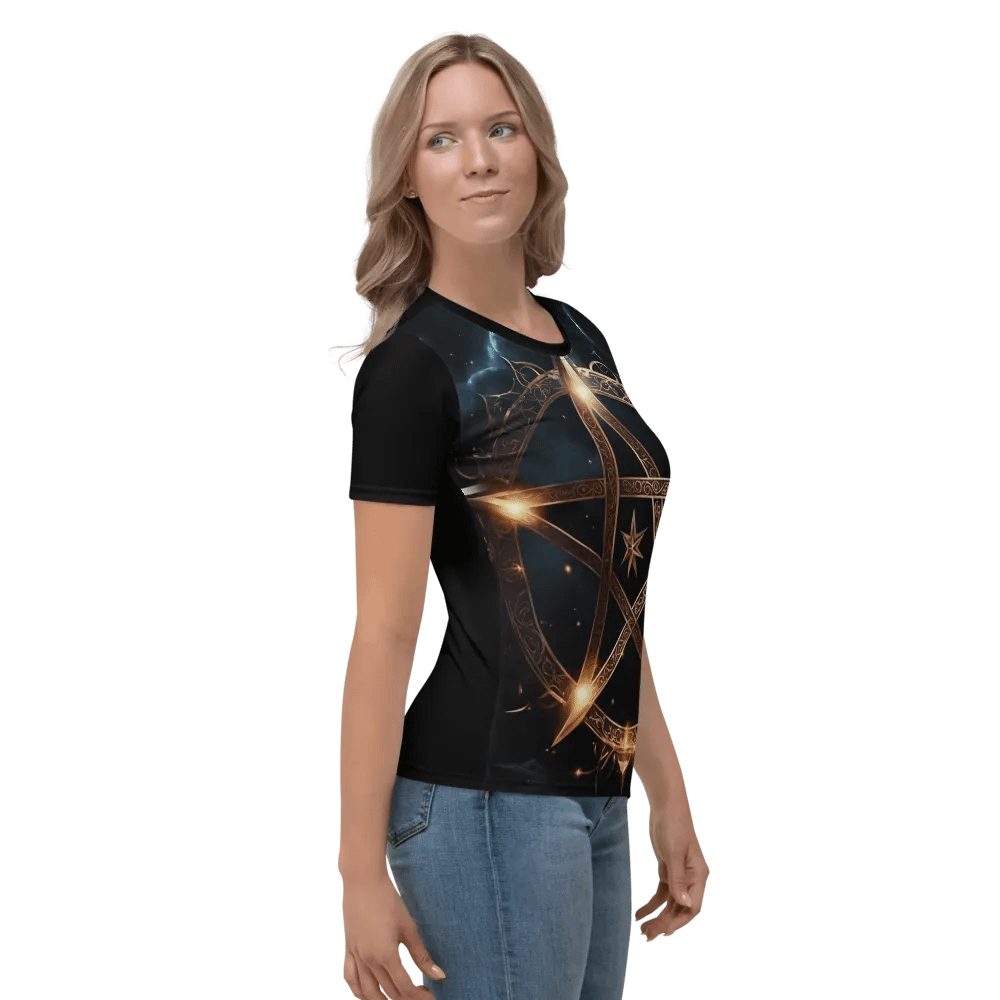 Black and Gold Star Symbology TShirt - front print product image (8)