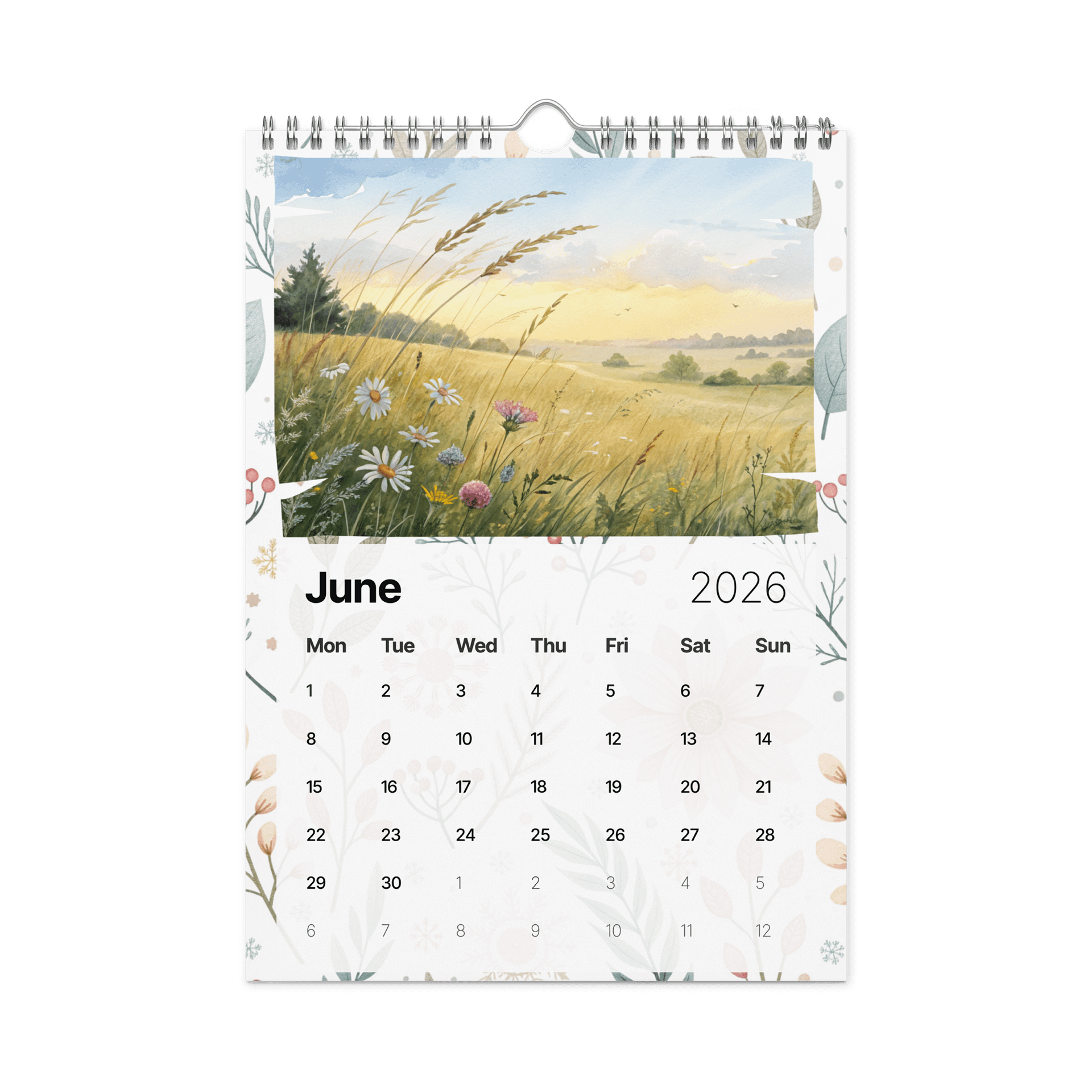 Watercolor Seasonal Scenes Wall Calendar 2026 – A Year of Serene Nature Art in Soft Pastel Watercolors product image (8)