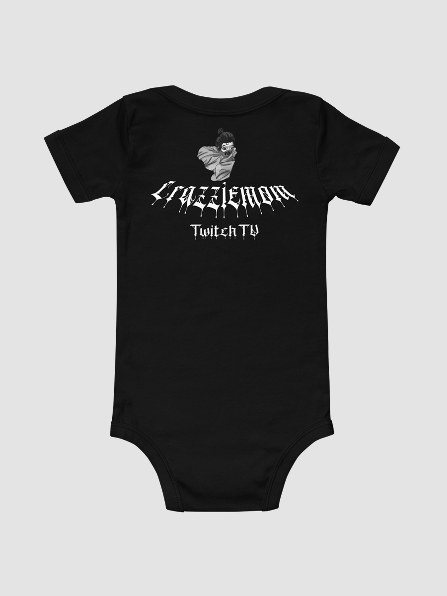 Crazzie Train Baby short sleeve one piece (B&W) product image (2)