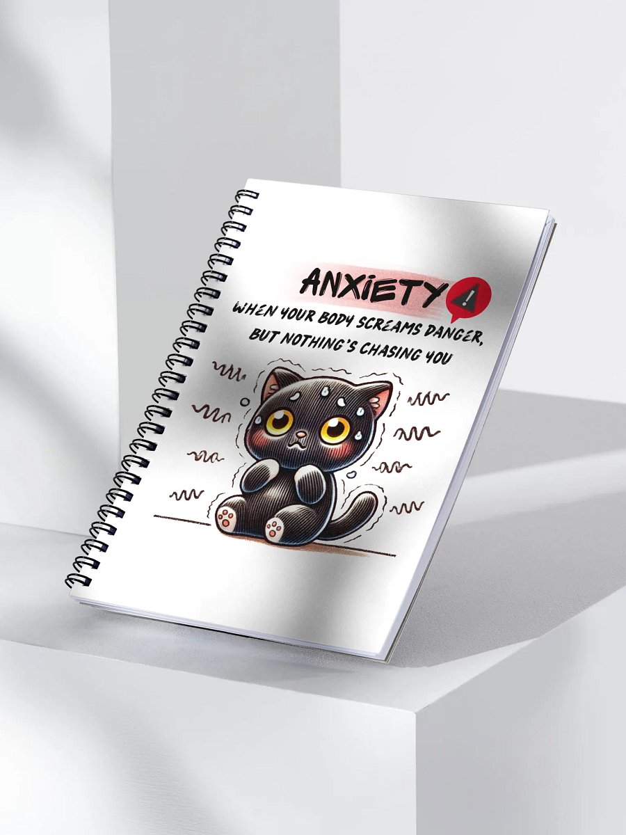 Anxiety Cat Spiral Notebook product image (3)