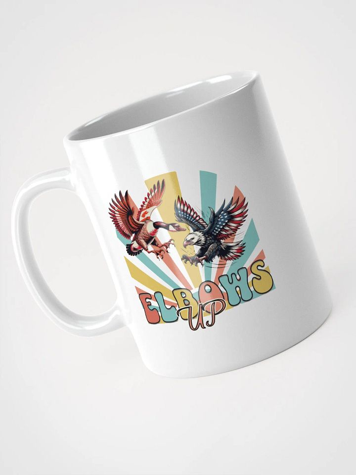 Elbows Up Canadian Goose Vs American Eagle Patriotic Confrontation Mug product image (2)
