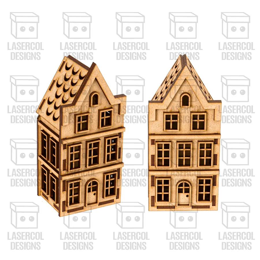Christmas Houses Set 1 (5 Styles) - Laser Cut Files product image (6)