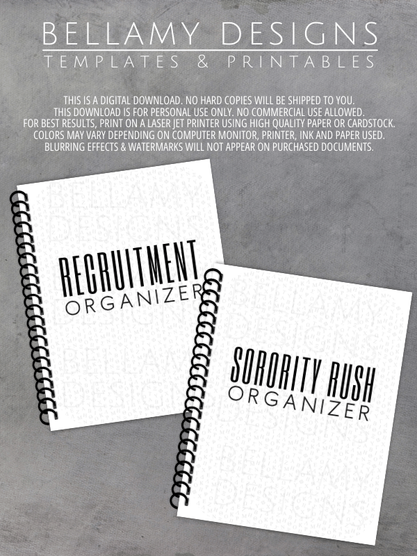Sorority Recruitment Organizer, Sorority Rush Organizer, Rush Week Planner Checklist product image (9)