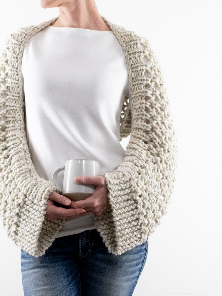 Chunky Lace Crop Knitting Pattern - Resolve product image (2)