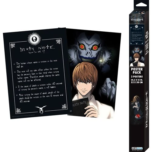 Death Note Light and Death Note Boxed Poster Set - Unveil the Mysteries on Your Wall! product image (1)