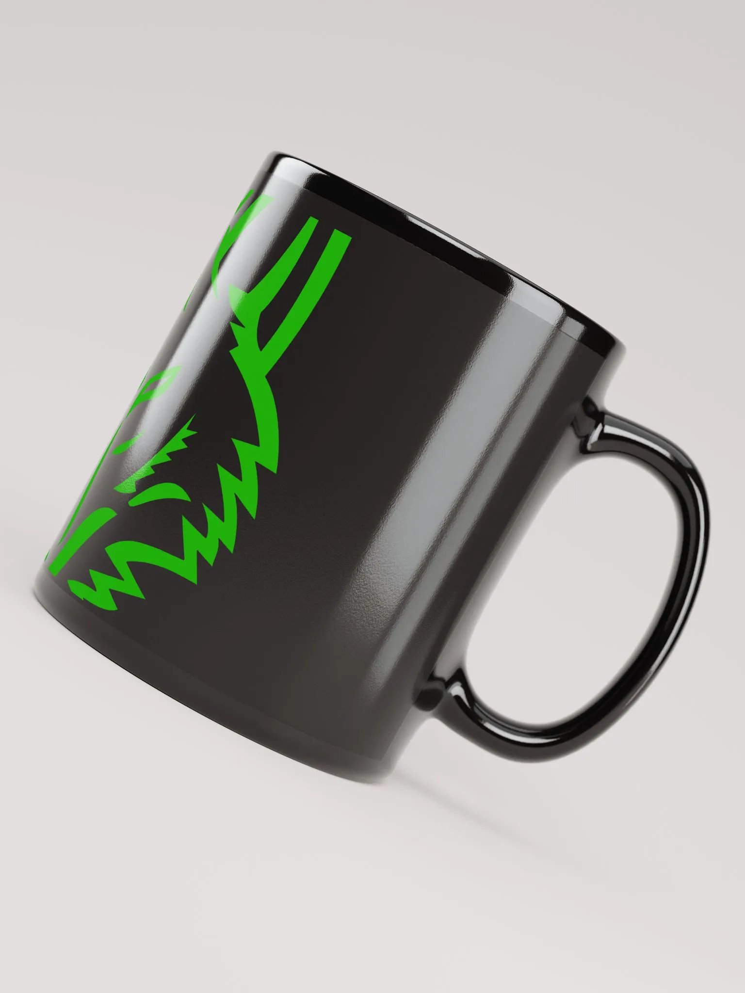 Green Tribal Coyote Black Mug product image (7)