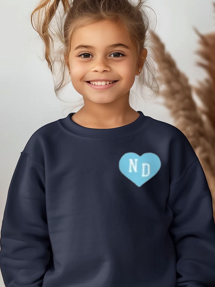 ND Heart Small Blue Youth Unisex Sweatshirt product image (1)